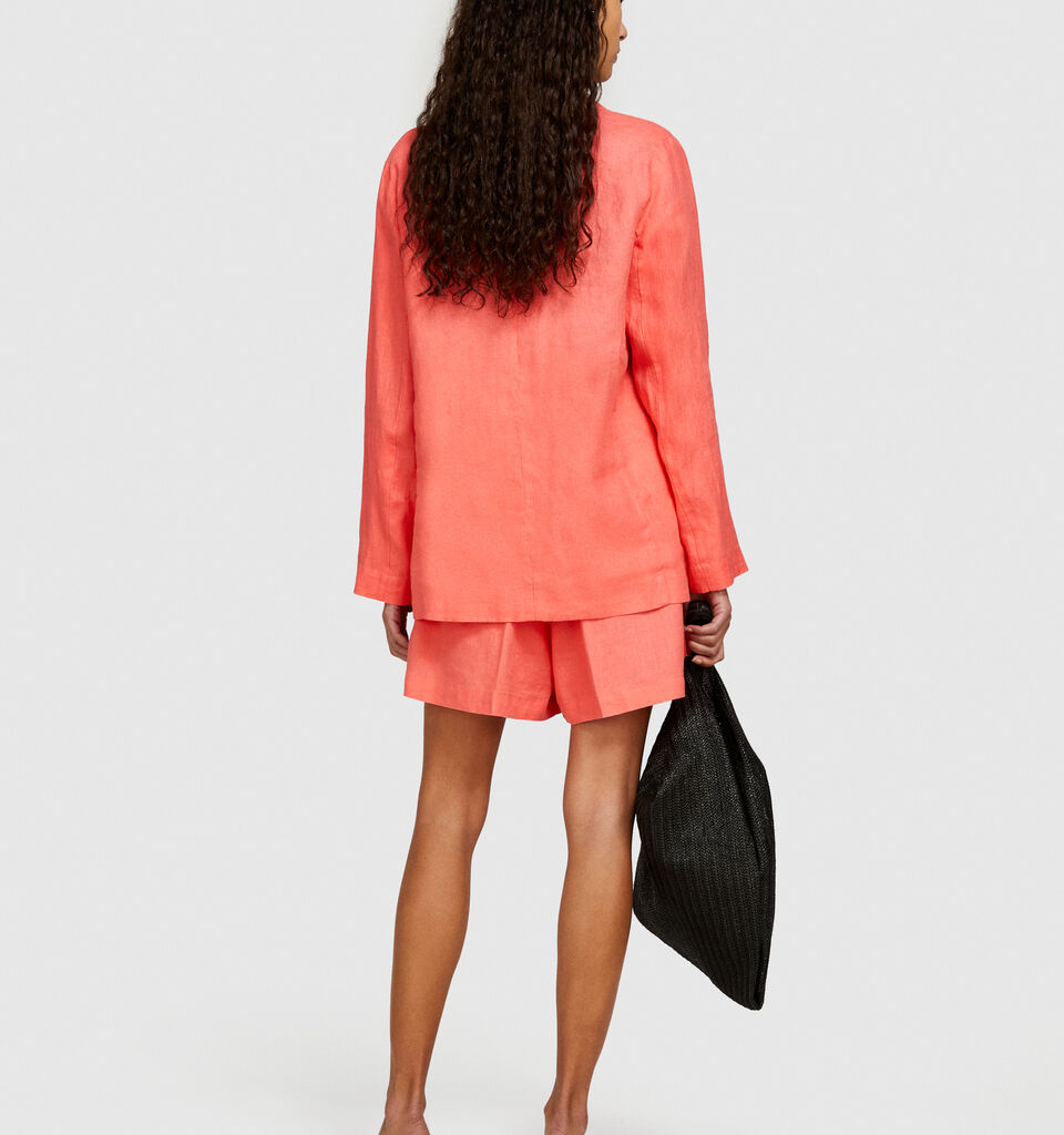 100% linen blazer - women's blazers - Coral | Sisley image number 3